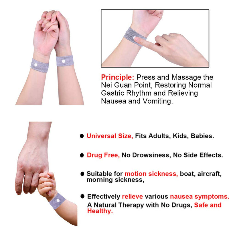 Acupressure Anti-Nausea Bracelet, Pack Of 4 Anti-Nausea Bracelets For Sea Sickness, Pregnancy, Flying, Travel Nausea Without Side Effects, Ideal For Children Adults Holiday And Travel - NewNest Australia