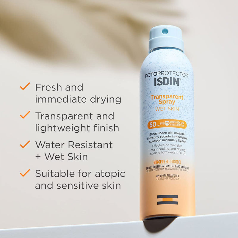 ISDIN Wet Skin Sunscreen Transparent Spray, 0.218 kg - NewNest Australia