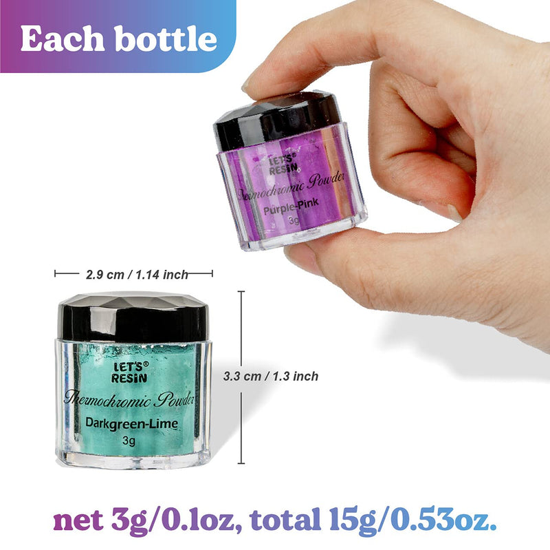 LET'S RESIN Thermochromic Pigment Powder Temperature Activated That Changes at 88°F-5 Colors Changing Powder for Nail Polish, Paint, Slime, Epoxy, Resin, Ink, Fabric Art, Casting-3 Gram Each - NewNest Australia