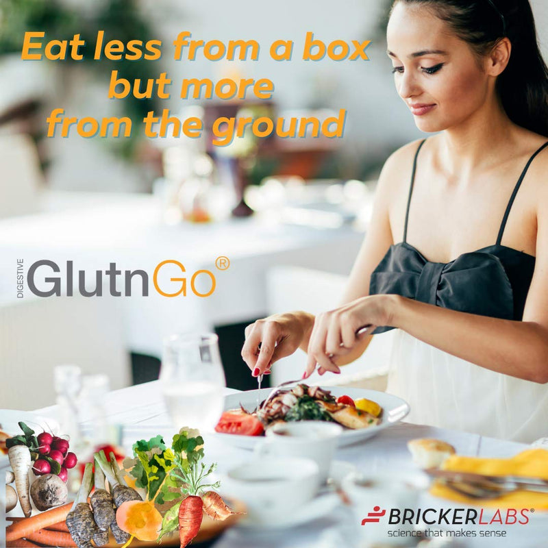 Bricker Labs Glutngo with Tolerase G 100mg, 90ct | Clinically Proven to Help Digest Gluten | Fast, Effective & Safe digestive supplement - NewNest Australia