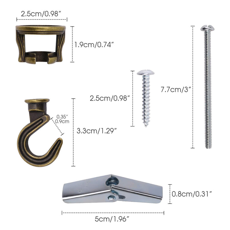 NewNest Australia - OOTSR Swivel Swag Hook, Heavy Duty Swivel Ceiling Hook and Metal Chain Extension for Hanging Plants/Chandeliers/Baskets/Indoor & Outdoor Use, Brass Color, 36 inches Chain 