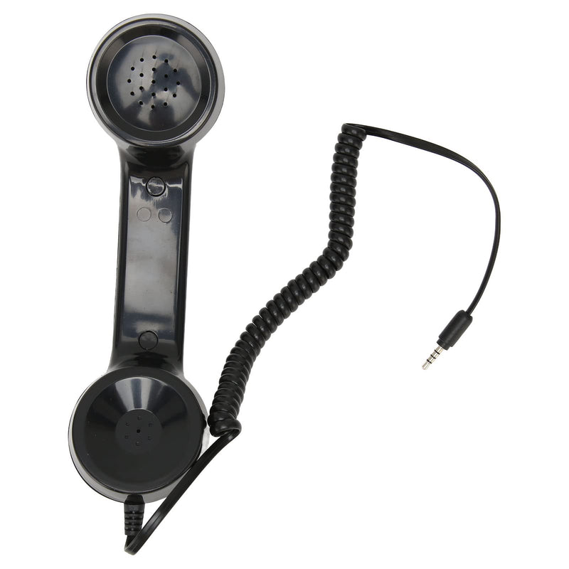 Retro 3.5mm Telephone Handset, Multifunctional Radiation-free Handheld Telephone Receiver, One-touch Operation for Mobile Phone Computer (Black) Black - NewNest Australia