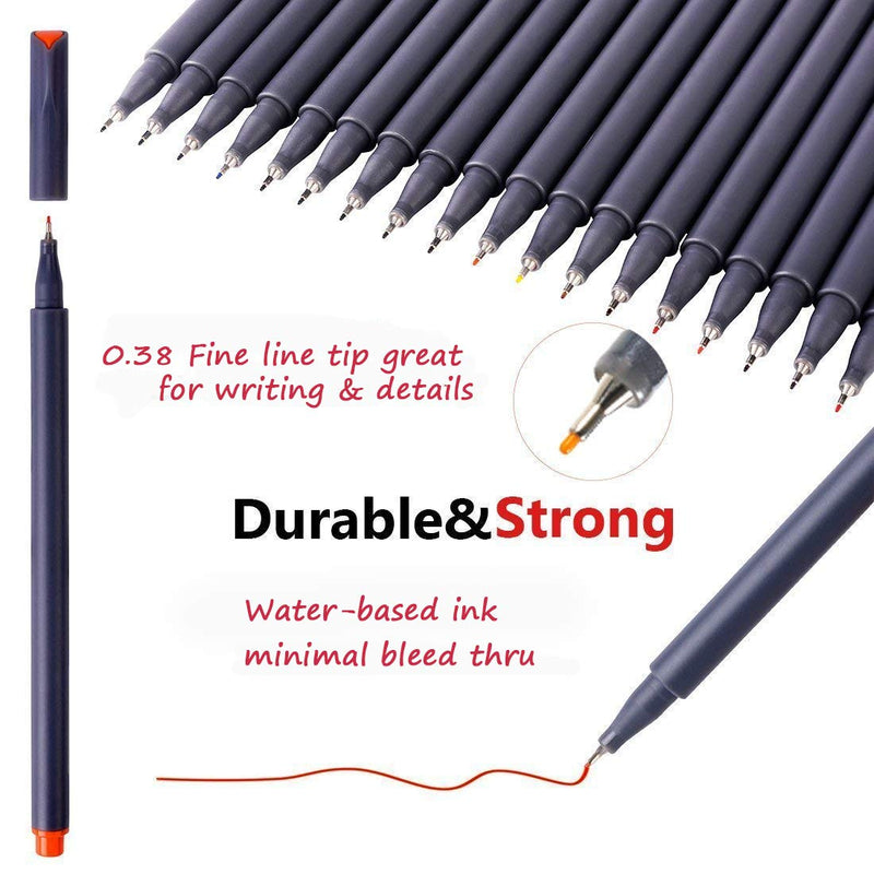 iBayam Fineliner Pens, 24 Bright Colors Fine Point Pens Colored Pens for Journaling Note Taking Writing Drawing Coloring Planner Calendar, Office School Teacher Classroom Fine Tip Marker Pens Supplies - NewNest Australia