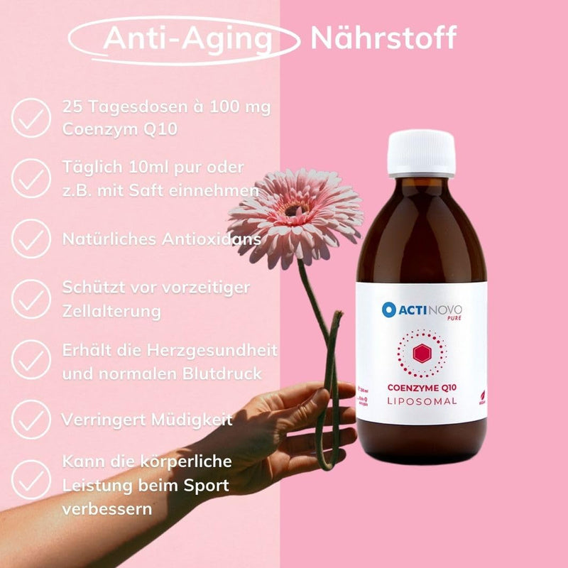 Coenzyme Q10 | 25 daily doses of 100 mg CoQ10 | Vegan | 250ml | Highly dosed & laboratory tested | More effective than capsules & powder | Liposomal | Gluten free | Made in Germany - NewNest Australia