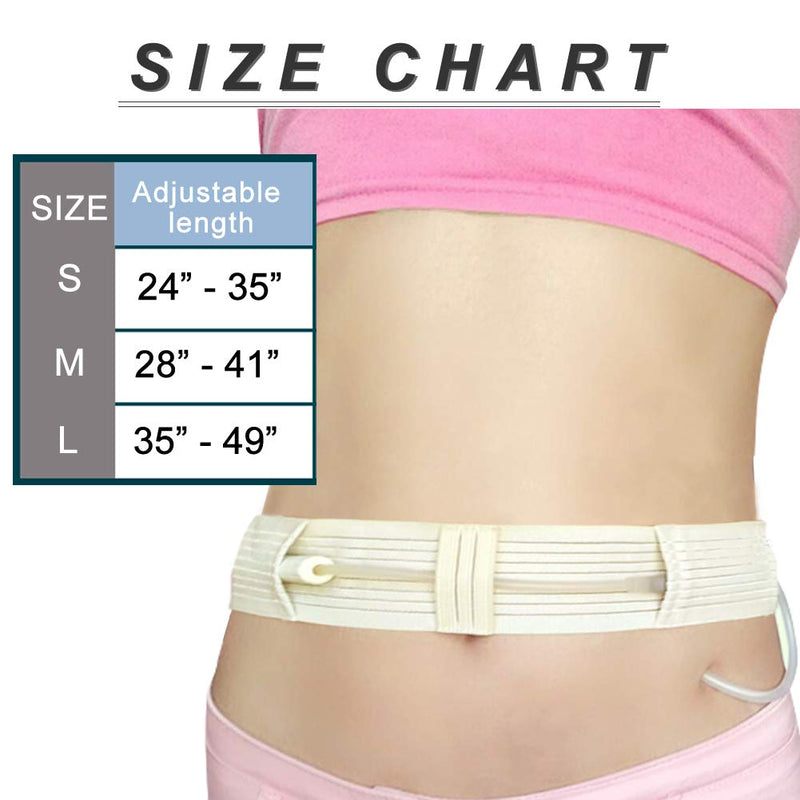 PD Cotton Belt Peritoneal Dialysis Catheter Supplies Stretchy Breathable Abdominal Holder Accessories Adjustable for Secure Dialysis Line Peg G Feeding Tube Women Men Small(24"-35") Small(24"-35") Beige - NewNest Australia