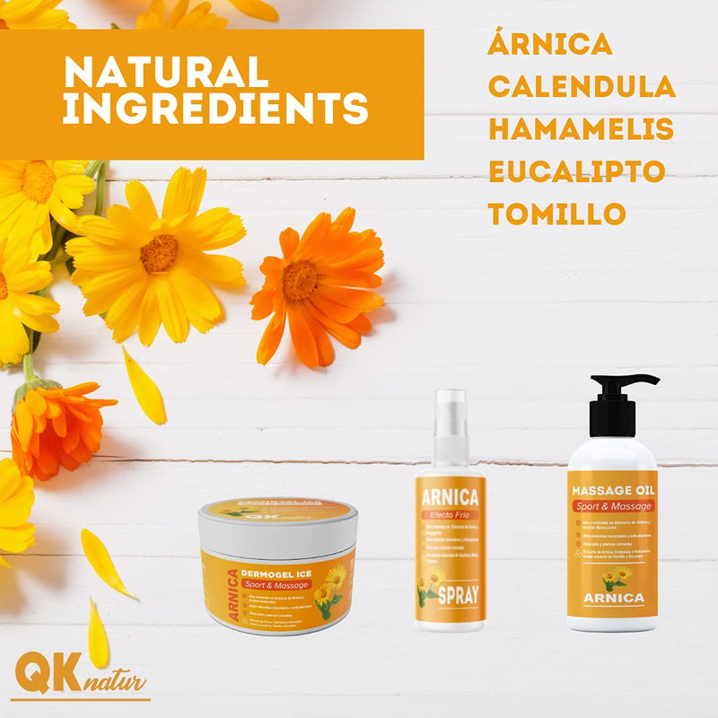 Qknatur - Arnica Spray With Devil'S Claw Extract 100 Ml Cold Effect Muscle Pain, Back, Shoulder, Feet, Knee, Contractures. With Essential Oils Of Wintergreen, Peppermint And Rosemary - NewNest Australia