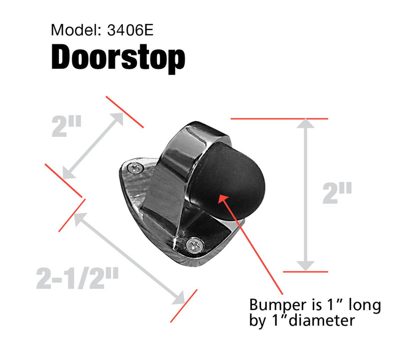 Shepherd Hardware 3406E Heavy Duty Floor Mount Door Stop, 2-Pack, 2 Inch, Satin Nickel - NewNest Australia