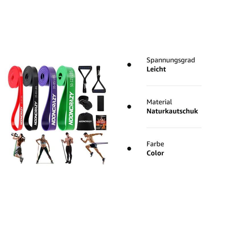 Nooncrazy Resistance Bands, Various Levels Resistance Bands With Door Anchor And Handles, Fitness Bands For Strength Training, Training, Physiotherapy, Yoga For Men And Women - NewNest Australia