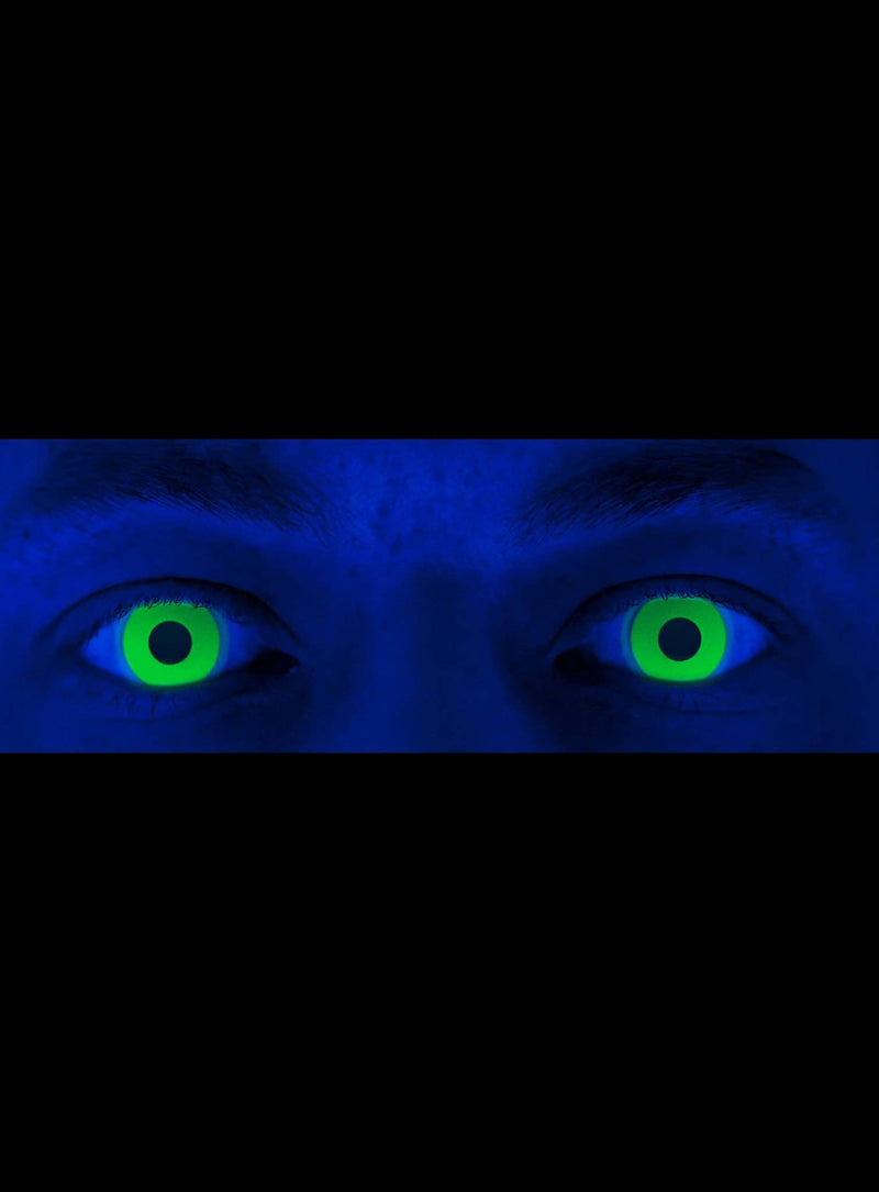 Maskworld - Uv Active Contact Lenses/Annual Lenses - Blue Motif Lenses Without Prescription - Unisex - Adults - Ideal For Halloween, Carnival, Theme And Horror Party Uv Blue - NewNest Australia