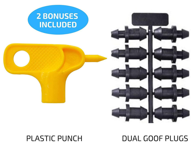 1 GPH Netafim Woodpecker Jr Pressure Compensating Dripper Emitters (35-Pack) Kit with Hole Punch Tool and Goof Plugs for Drip Irrigation Systems - NewNest Australia