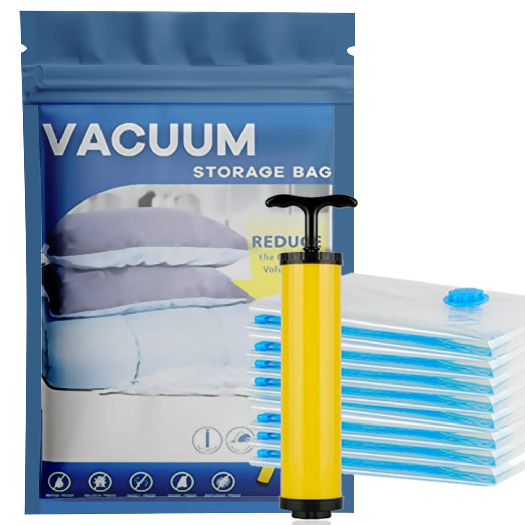 Space Saver Vacuum Storage Bags Small FREE Hand-Pump| Pack of 6| Save More Space at Home & for Travel| Standard Double-Zip and Turbo-Valve to Seal| for seasonal clothes, bedsheets, pillows & more Small (Pk of 6) Clear - NewNest Australia