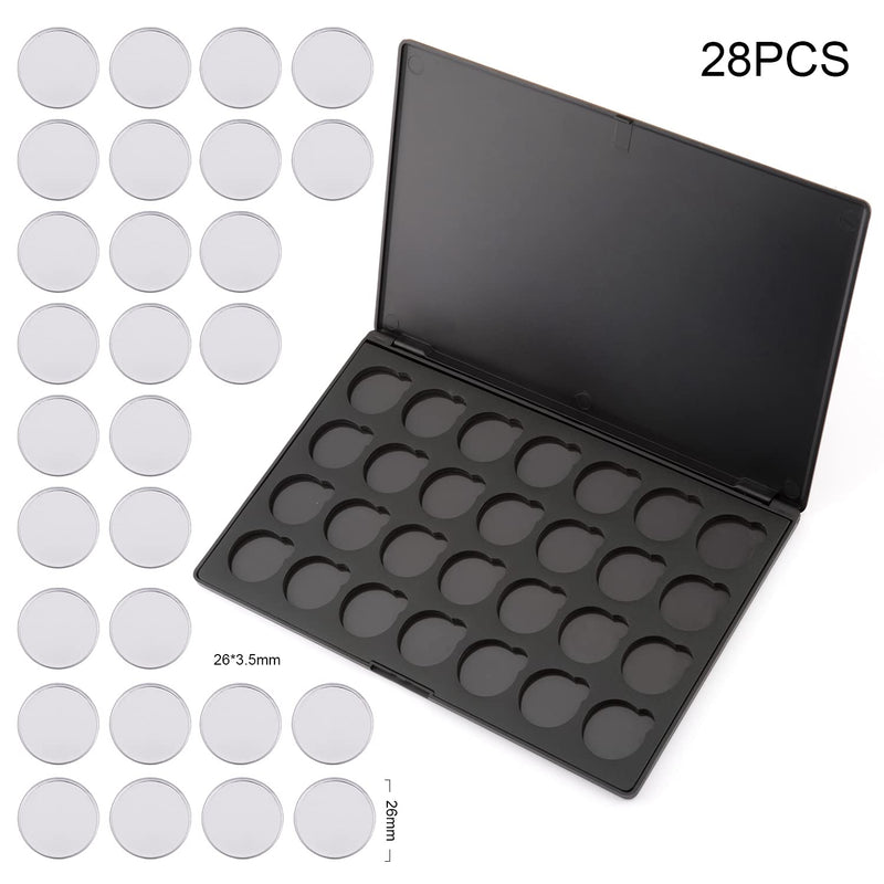 Allwon Empty Magnetic Eyeshadow Makeup Palette with 28Pcs 26mm Round Metal Pans - NewNest Australia