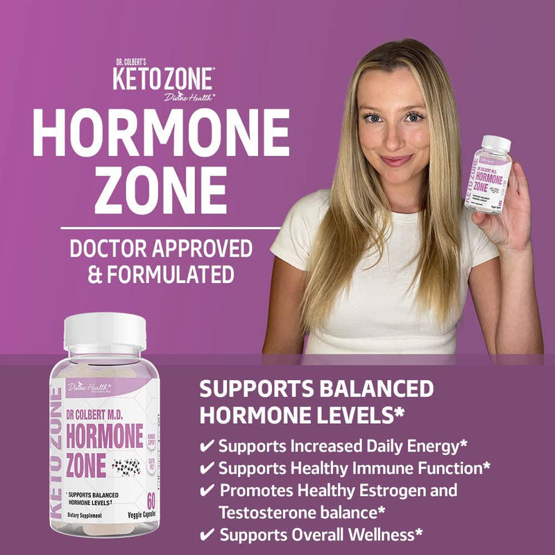 Divine Health's Hormone Zone |150mg of DIM | 100mcg of Vitamin K2 | 1000IU of Vitamin D3 | 60 Day Supply | 60 Capsules | - NewNest Australia