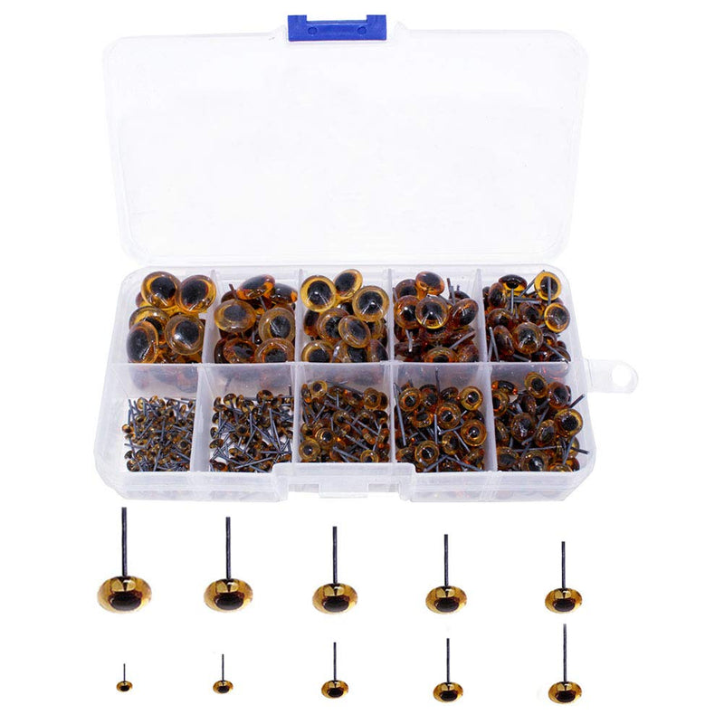 Bestartstore 1Box(100pcs) 3/4/5/6/7/8/9/10/11/12mm Amber Glass Eyes Kits for Needle Felting Bears Dolls Decoys Sewing - NewNest Australia