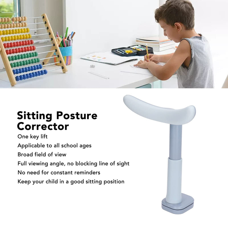 Asixxsix Sitting Posture Corrector, Height Adjustable T-Shaped Child Upper Back Support Students Privacy Screen Desk Posture Corrector Keep Spine Straight (Blue) - NewNest Australia