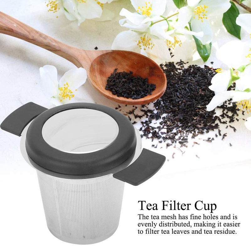 Stainless Steel Tea Filter Cup Infuser Mesh Strainer with Large Capacity Tea Accessories with Silicone Lid Home Kitchen Tool Handles for Hanging Teapots, Mugs, Cups Tea and Coffee - NewNest Australia