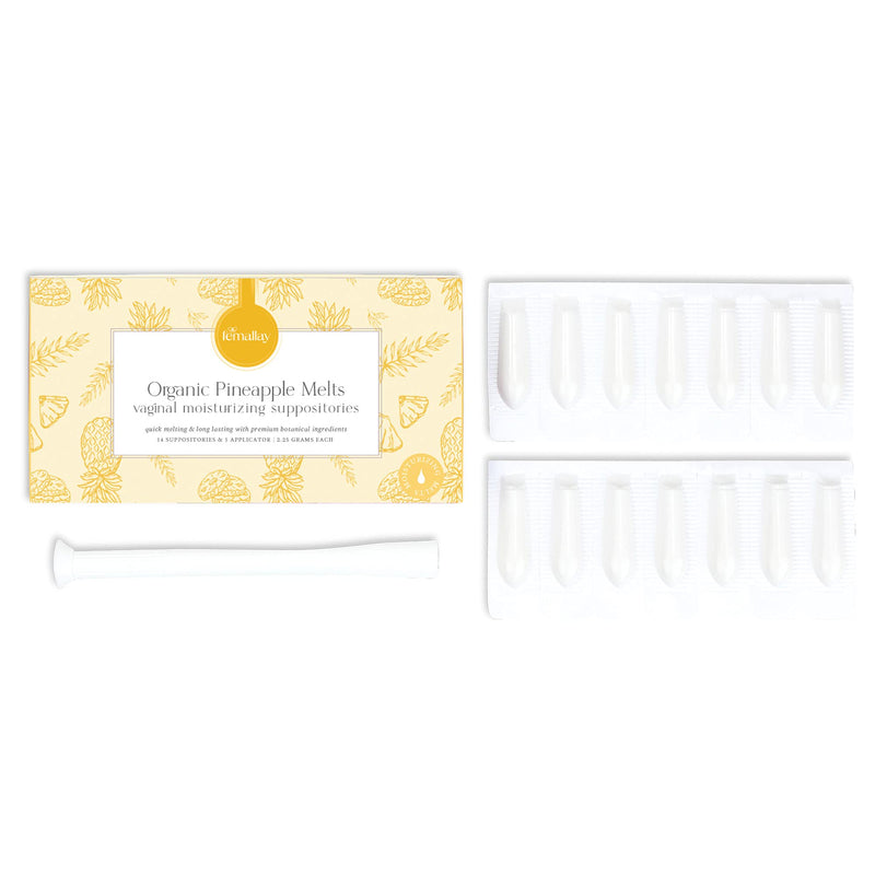 Femallay® Organic Pineapple Vaginal Moisturizing Suppository Melts – 14 individually sealed suppositories + 1 applicator - NewNest Australia