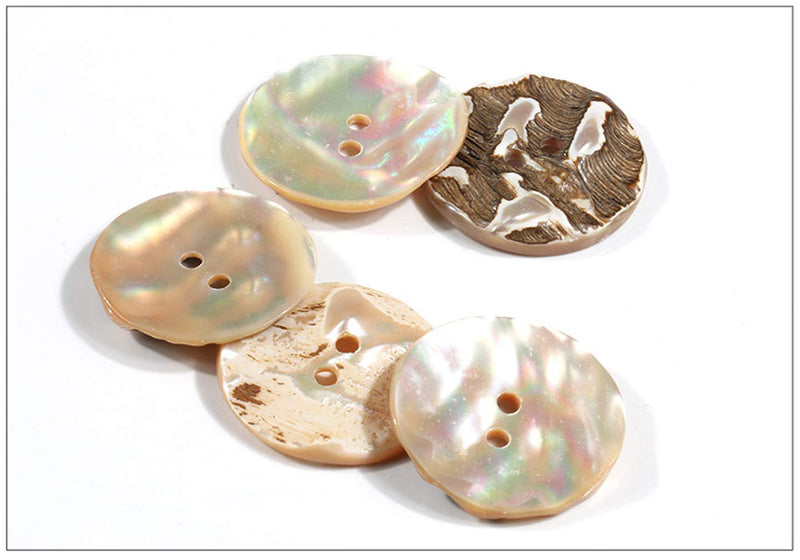 Welecom 1000 Pcs Natural Shell Buttons 10mm 2 Hole Mother of Pearl Round Shell Buttons for Cloth Sewing Craft Buttons - NewNest Australia