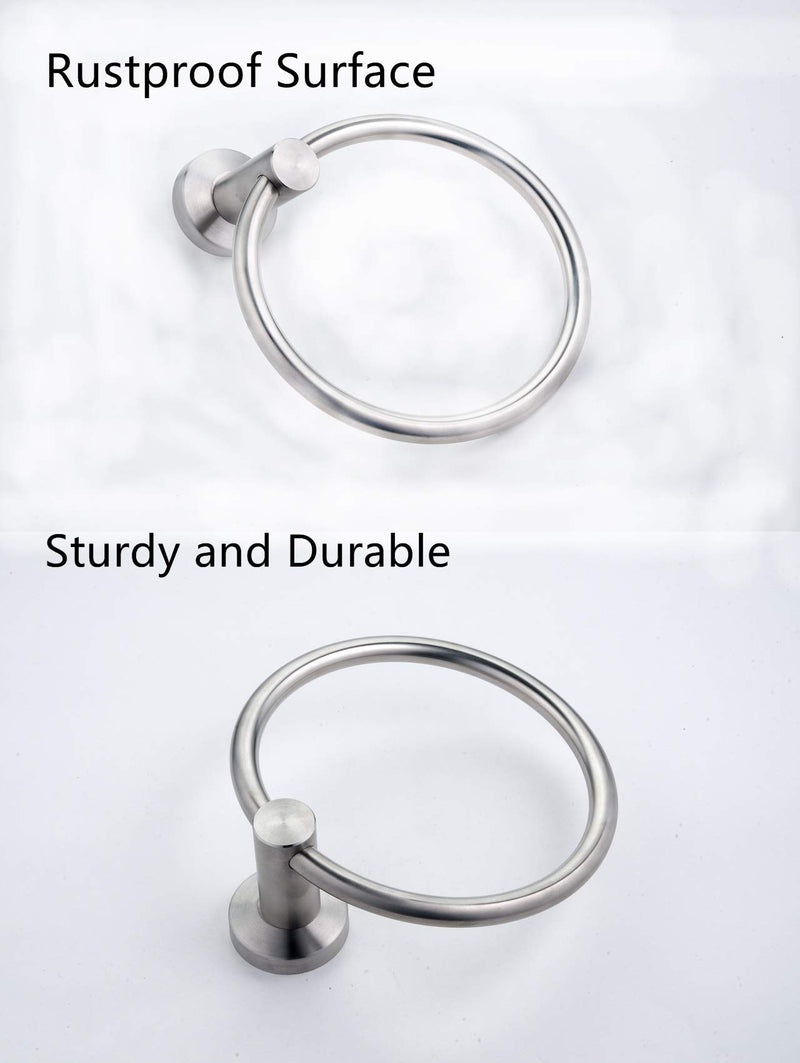 Towel Ring Brushed Nickel, Bath Hand Towel Ring Stainless Steel Round Towel Holder for Bathroom - NewNest Australia