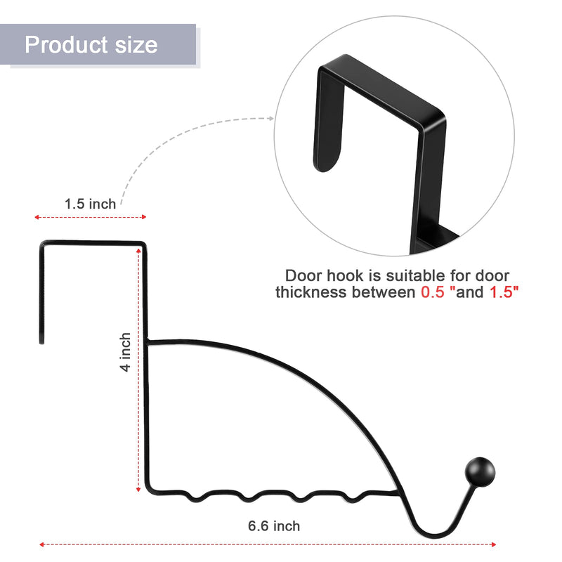 4 Pieces Over Door Hooks Hanger Multi Hanging Storage Organizers Valet Hooks for Coats Clothes Hoodies Hats Scarves Purses Keys Bath Towels Robes and More (Black) Black - NewNest Australia