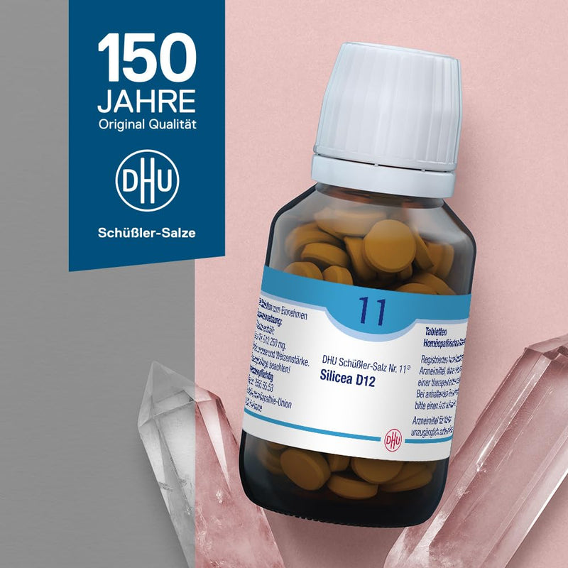 DHU Schüßler Salt No. 11 Silicea D12 - The mineral salt for hair, skin and connective tissue - the original - environmentally friendly in a medicine jar, 200 tablets - NewNest Australia