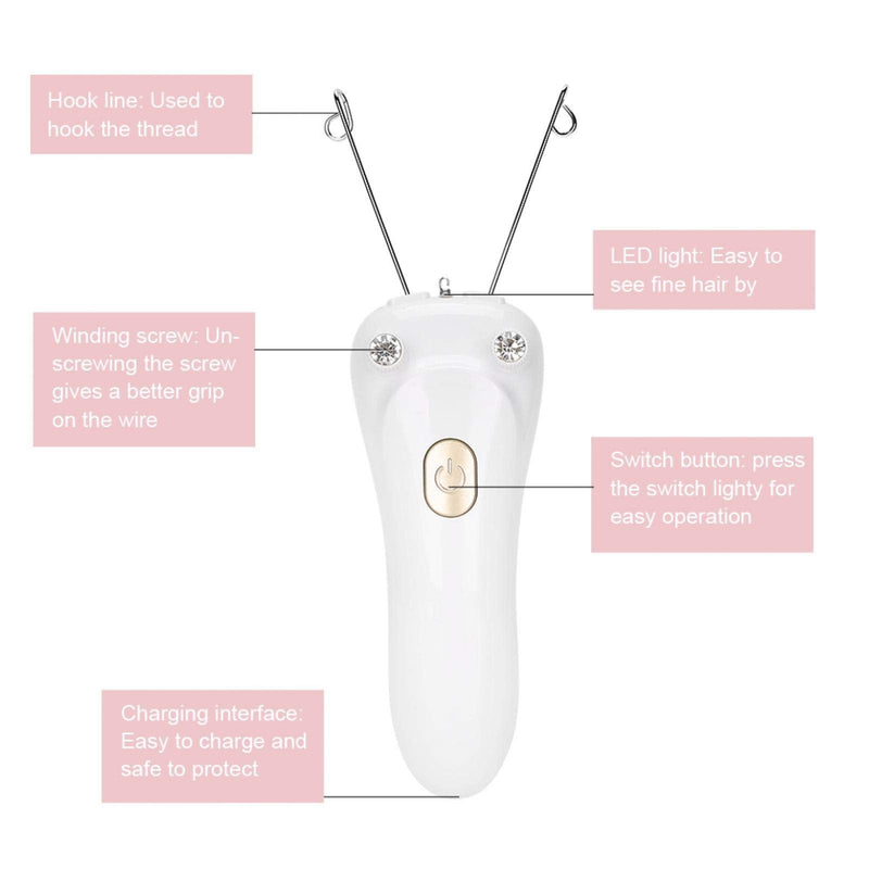 Electric Thread Epilator, Hair Remover For Face, Women'S Face Hair Remover, Usb Charging Epilator For Cotton Threads (Host + Cotton Thread + Usb Cable) (Gold) - NewNest Australia