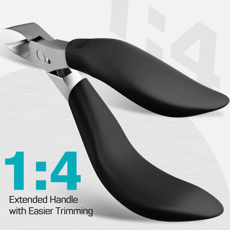 Toenail Clippers for Thick Nails - Heavy Duty Professional Thick & Ingrown Toe Nail Clipper for Men & Elderly, Large Toenail Scissors for Seniors/Mens/Women,Long Handle Safety Strong RONAVO(Black) Think toenails(Black) - NewNest Australia