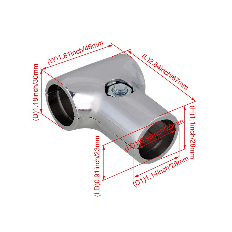 Silver Tee Connector Pipe Fitting Connector for 25mm Pipe Shelf Storage Rack - NewNest Australia