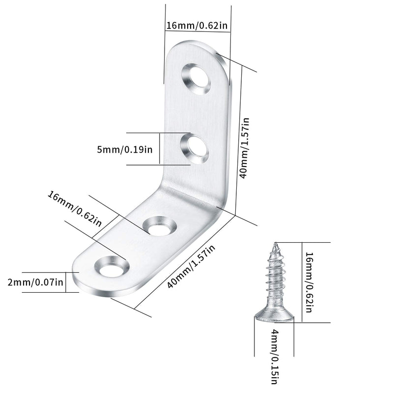 Does Not Apply,Pack Of 10 Stainless Steel Angle Shelf Brackets, Corner Connectors, Metal, Angle Connectors, 90 Degree Corner Connectors, Shelf Coner Brace Brackets For Shelves, Furniture, Wood, With Screws - NewNest Australia