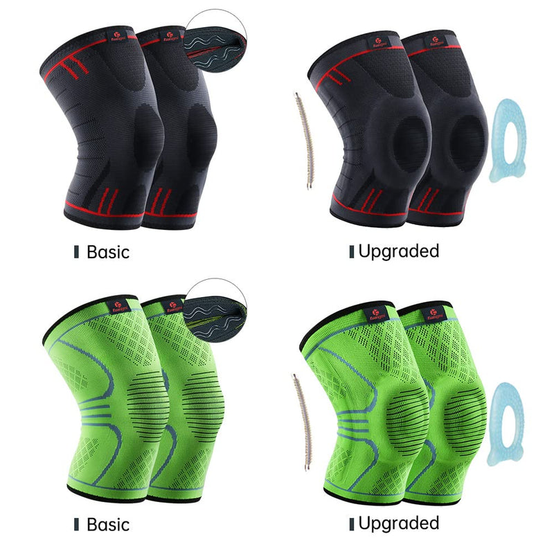 Kuangmi Sports Knee Support With Patella Gel Pads Side Stabilizers, Medical Knee Pads For Running, Meniscus Tear, Acl, Arthritis, Joint Pain Relief (S, Basic Blue) - NewNest Australia