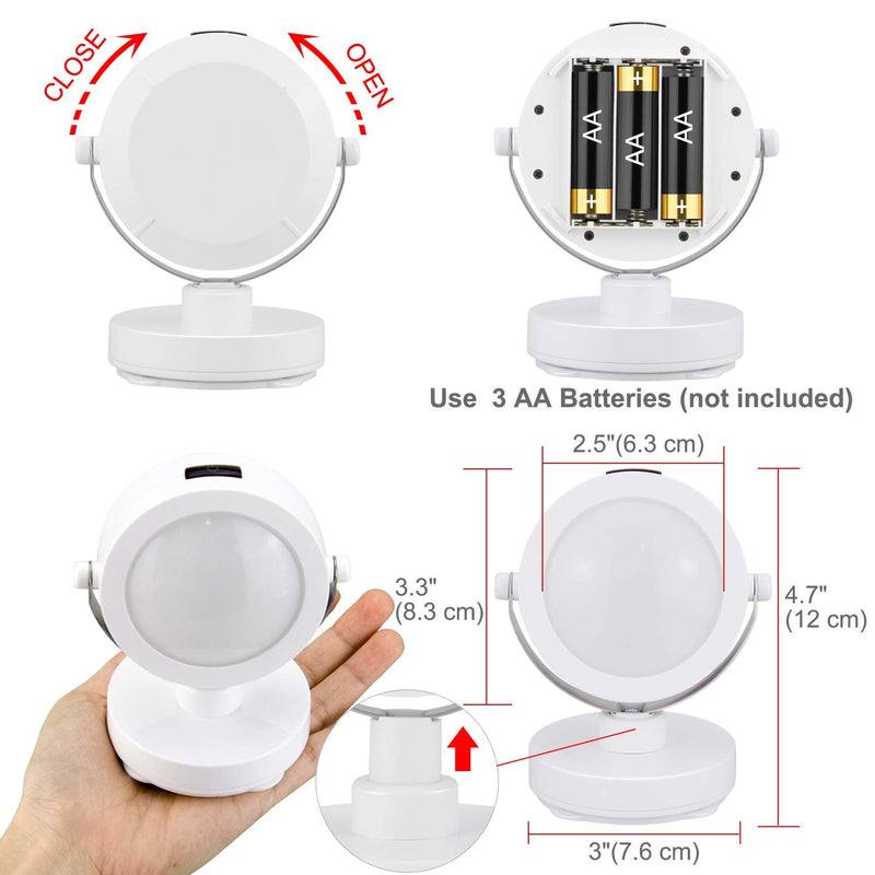 LUXSWAY Battery Operated Accent Lights| Wireless SpotLights Indoor with 360° Rotate Head| 12 Color Changing Remote Up/Down Light| Dim Picture Lights| Puck Light Stick on Light for Dart Board White-1pack - NewNest Australia