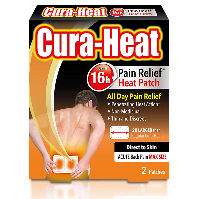 Cura-Heat Back Pain MAX Size Direct-to-Skin, Pack of 2 & Cura-Heat Back and Shoulder Pain Heat patche | 7 Patches | Targeted Pain Relief | Pain Relief up to 24h | Penetrating Heat Action - NewNest Australia