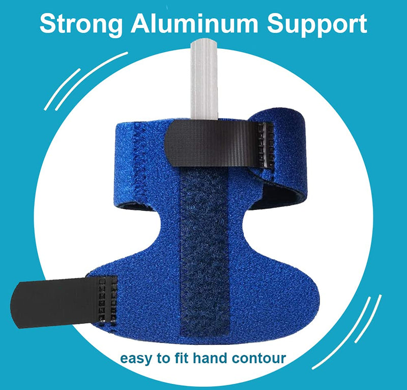 Sumifun Finger Brace for Right Hand, Finger Splints with 2 Gel Sleeves for Mallet Finger, Trigger Finger, Finger Supports with Built-in Aluminium Bar for Sprains, Pain Relief, Sports Injury, Blue Right Hand - Blue - NewNest Australia