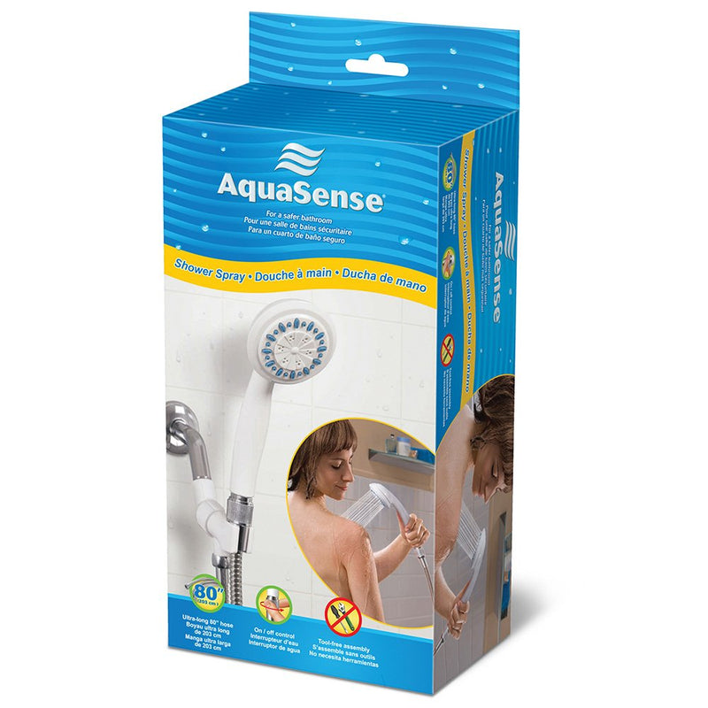 AquaSense 770-980 3 Setting Handheld Shower Head with Ultra-Long Stainless Steel Hose, White Gray - NewNest Australia