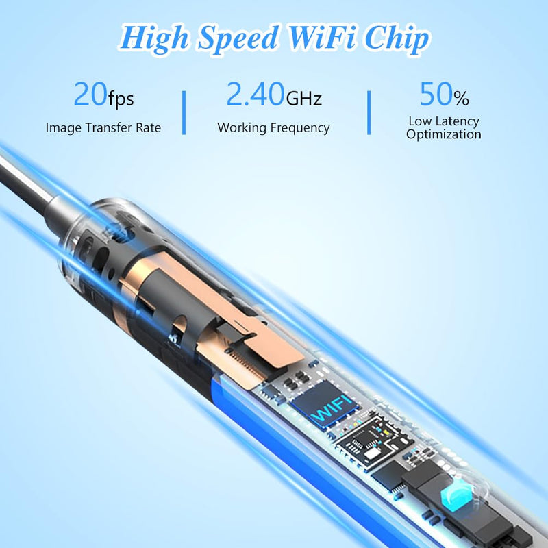 ACWOO Earwax Remover Otoscope, Wifi Ear Cleaner Camera Ultra Thin, IP67 Waterproof Ear Endoscope Ear Cleaner, 5040P Wireless HD Otoscope with 6 LED Light for iPhone, iPad & Android - NewNest Australia