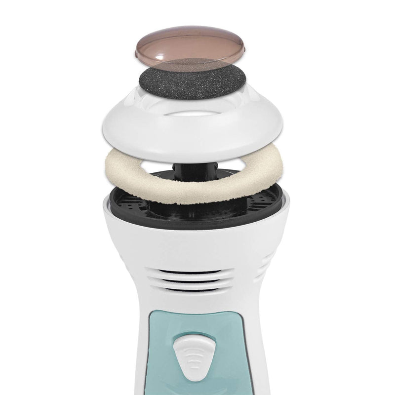 Vitalmaxx Callus Remover With Suction Function | Without Blades - No Risk Of Injury | With 2 Attachments For Gentle And Safe Use | Wireless Operation Comfort | Battery Operated [White/Turquoise] - NewNest Australia