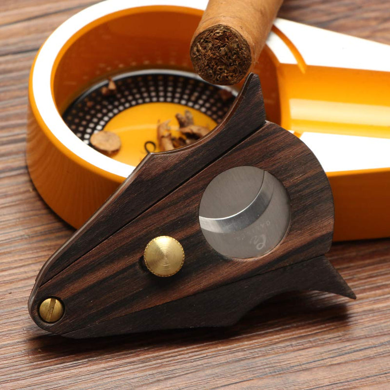 GALINER Cigar Cutter Lock System Wood Stainless Steel Double Cut Blade Cigar Guillotine in Gift Box - NewNest Australia