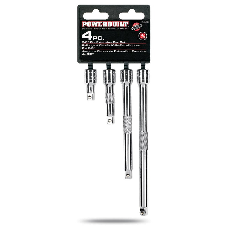 Powerbuilt 3/8" Dr.4 Piece Extension Bar Set 1-3/4", 3", 6", 8" bars - 640844 - NewNest Australia