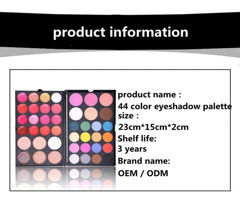 Pro 44 Colors Eyeshadow All In One Makeup Palette Cosmetic Contouring Kit Combination with Blusher/Concealer and Lip Gloss #3 - Ideal for Professional and Daily Use - NewNest Australia