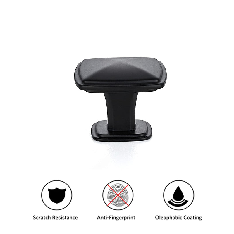 Ravinte 5 Pack Matte Black Kitchen Cabinet Square Knob Single Hole Cabinet Hardware for Dresser Drawer Cabinet Pulls Drawer Knobs Cabinet Knobs - NewNest Australia