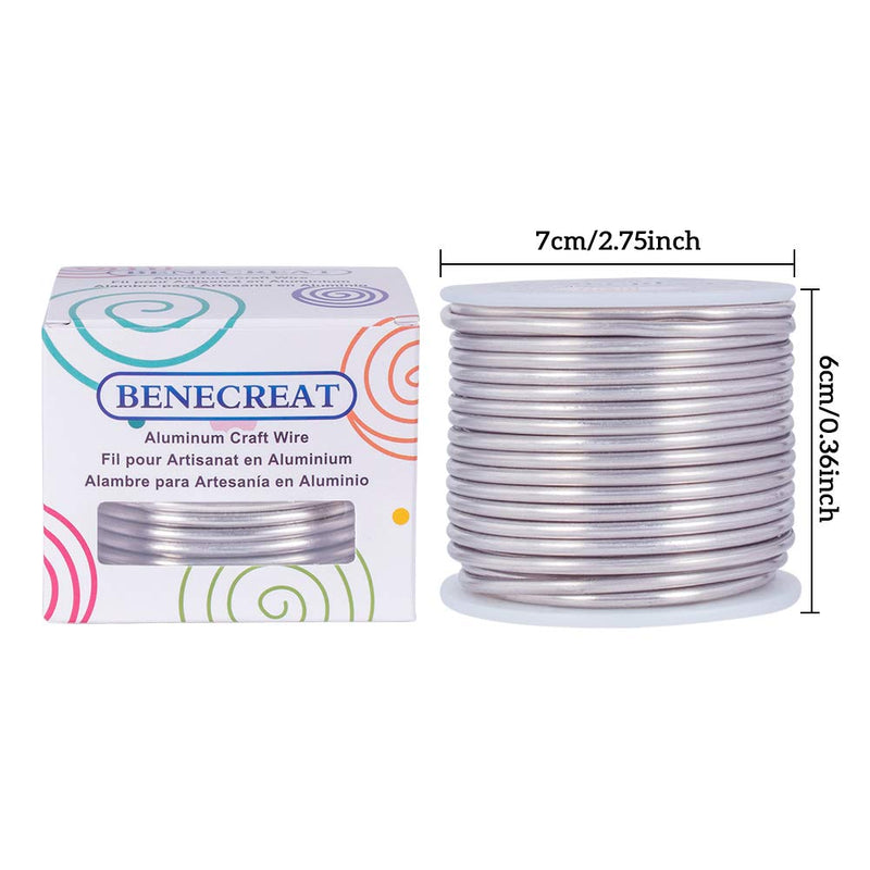 BENECREAT 9 Gauge 55FT Tarnish Resistant Jewelry Craft Wire Bendable Aluminum Sculpting Metal Wire for Jewelry Craft Beading Work - Primary Color, 3mm 9 Gauge (3mm) - NewNest Australia