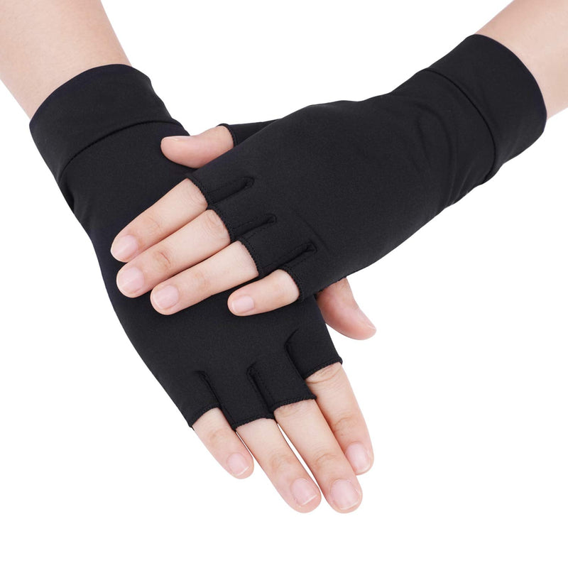 Upgraded Half Finger Arthritis Gloves Compression Therapy Gloves Relief Stiff Joints, Inflammation, Carpal Tunnel, Rheumatoid Pain, Non Slip Cosy Gloves for Housework, Typing, Cycling, Driving L Half Finger Gloves - NewNest Australia