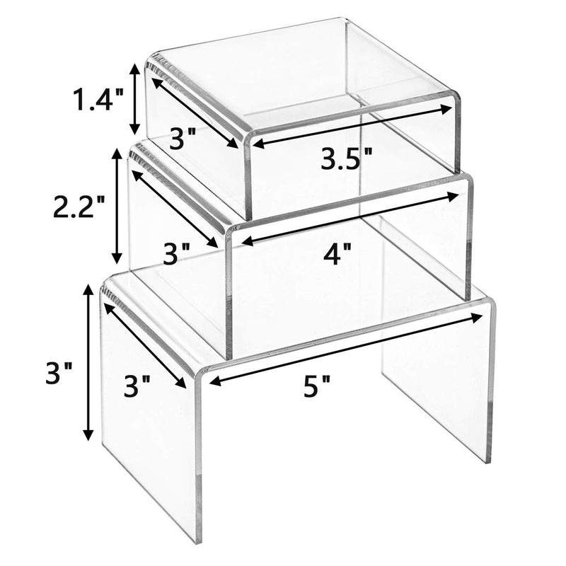 NewNest Australia - Hedume Set of 9 Clear Acrylic Display Risers for Figures, Buffets, Cupcakes and Jewelry Display Stands 