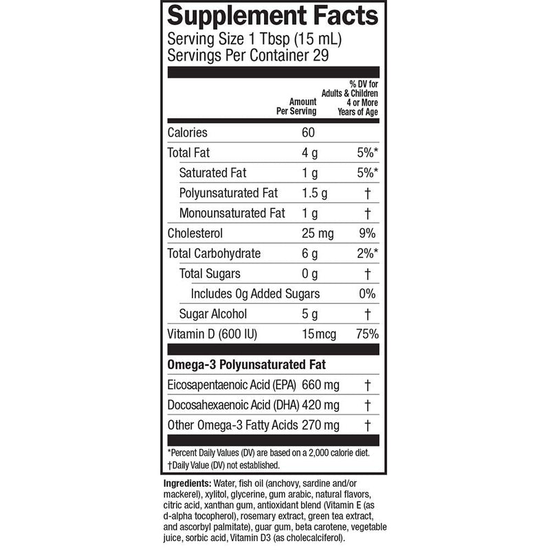Barlean's Mango Peach Omega 3 Fish Oil Supplements - 1080mg of EPA/DHA, 600 IU Vitamin D3 for Brain, Heart, Joint, & Immune Health - Non GMO, Gluten Free, All-Natural Fruit Smoothie - 16-Ounce 1 Pound (Pack of 1) - NewNest Australia