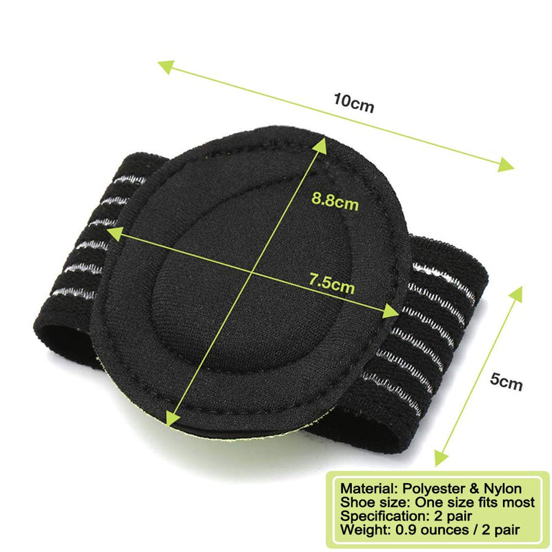 Ailaka 2 Pair Arch Support Braces, Compression Cushioned Plantar Fasciitis Sleeves for Pain Relief & Sore, Flat Feet, Heel Spurs (Black & Green, One size fit all) Black & Green 4 Count (Pack of 1) - NewNest Australia