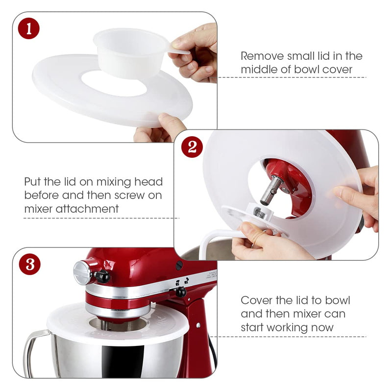 AIEVE Mixer Bowl Covers for KitchenAid 4.5-5 Qt Tilt-Head Stand Mixer, 2 Pack Stand Mixer Cover Mixer Bowl Lids Mixer Splash Guard Compatible with Kitchen aid Mixer Assecories Kitchenaid Classic - NewNest Australia