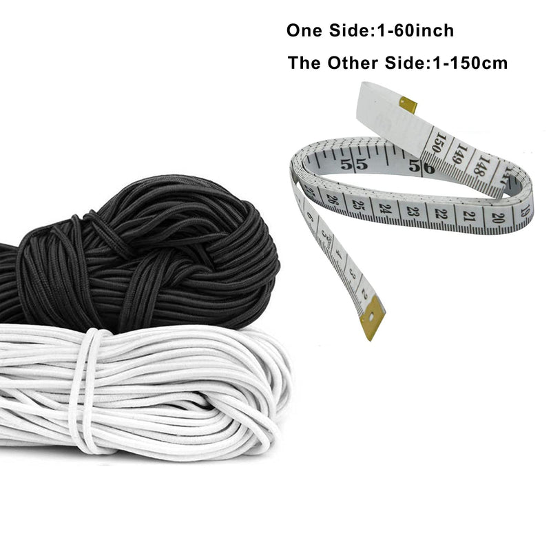 HEMYLU Elastic Cord 1/8 Inch (3MM) x 17FT, Black Elastic String Bungee Shock Cord with Nylon Sleeve and Heavy Strength for Crafting DIY Sewing - NewNest Australia