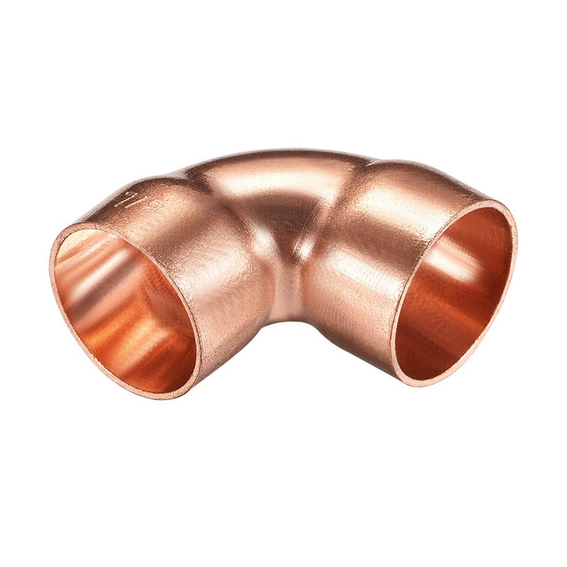uxcell 7/8-inch(22.2mm) ID 1mm Thick 90 Degree Copper Elbow Short-Turn Copper Pipe Fitting Conector for Plumbing 3pcs - NewNest Australia