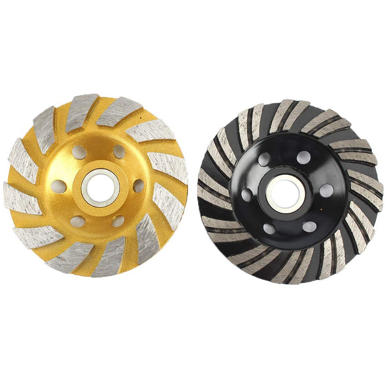 2Pcs 4inch Diamond Grinding Cup Wheel Double Row and Single Row Concrete Grinding Wheel Disc Mix Set for Angle Grinder for Granite, Stone, Marble, Masonry, Concrete - NewNest Australia