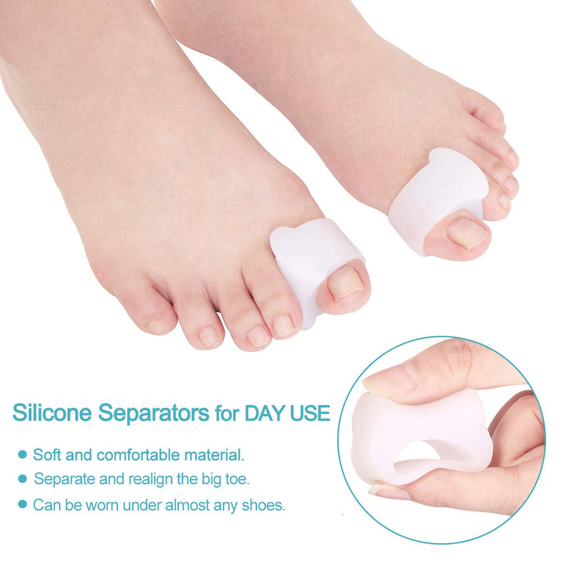 AVIDDA Bunion Corrector - 1 Pair Adjustable Bunion Splints and 2 Pack Gel Toe Separators, Toe Straighteners for Bunion Pain Relief, Overlapping Toes, Hallux Valgus, Crooked Toes (Black) Black 1 Pair-upgraded - NewNest Australia